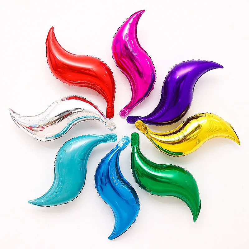 6pcs Wave Flame Flower S Shape Foil Balloons 18/24inch DIY Mermaid Tail Balllon Wedding Decoration Birthday Party Decor Shows