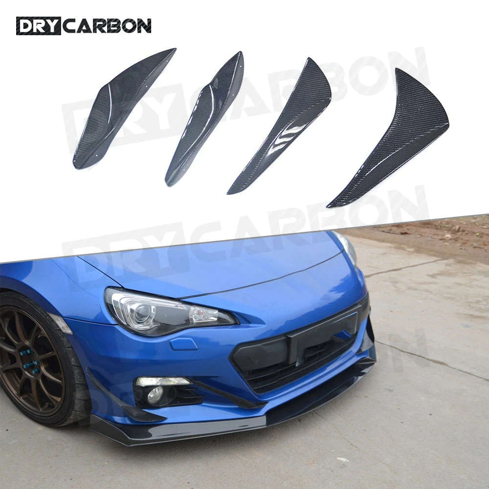 

4Pcs Carbon Fiber Front Bumper Splitters Canards Air Surrounded for Toyota GT86 for Subaru BRZ 2014-2016 J Style FRP Body Kits