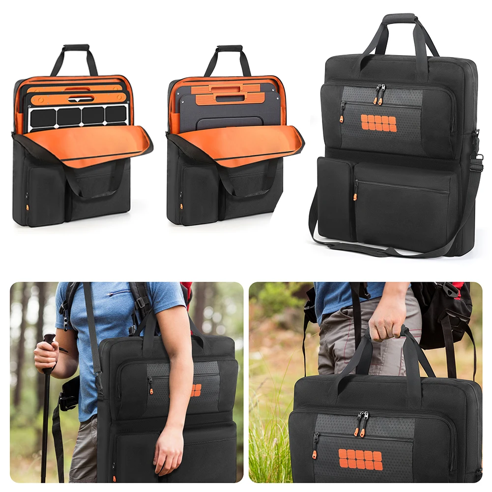 Outdoor Solar Panel Bag Double-Layer Solar Panel Storage Bag Padded Travel Bag Solar Panel Organizer Bag for Jackery SolarSaga