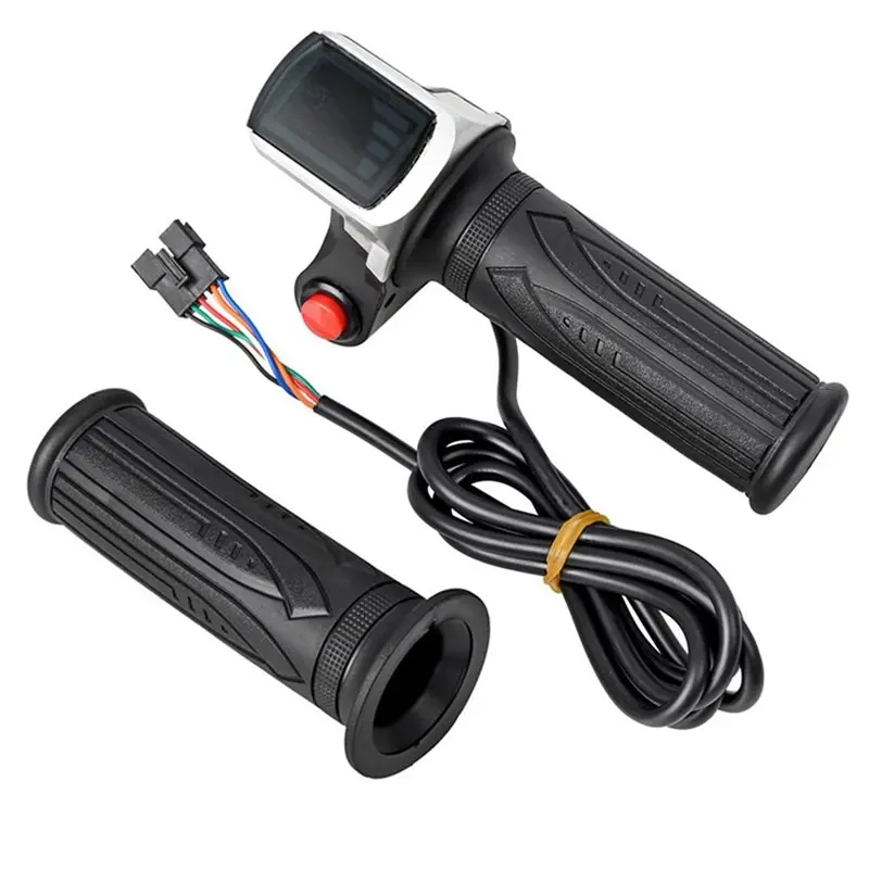 

ABHY-Electric Bike Throttle With LCD Display Handle Throttle For 36V Twist Throttle Scooter E-Bike Parts