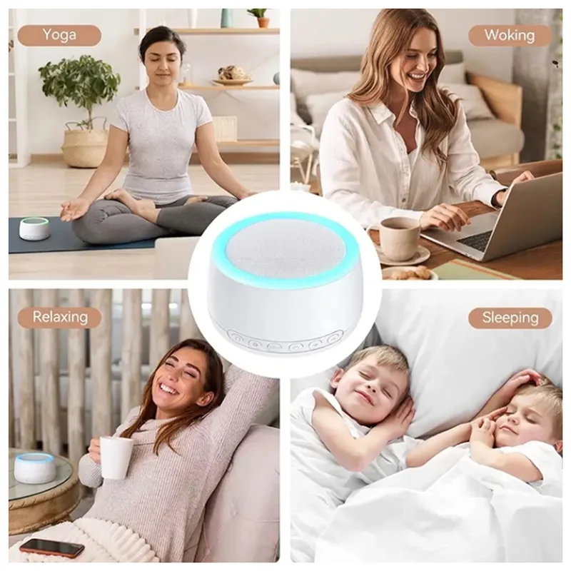 A73E-White Noise Machine Bluetooth-Compatible Speaker Rechargeable Timing Loudspeaker For Adult Baby Sleeping
