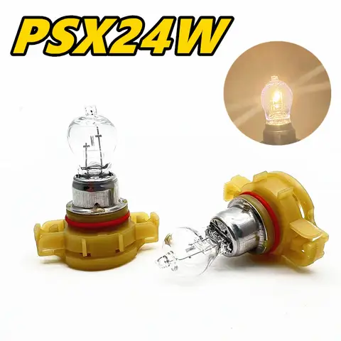 2 uds PSX24W lámpara halógena bombillas de faros de coche luz antiniebla de haz alto 3500K H16 5202 12V 24W luz automática