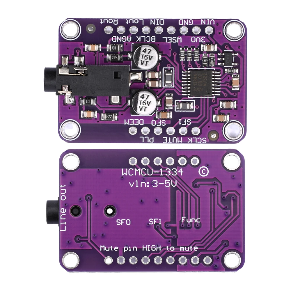 Uda1334a i2s Sound DAC módulo 3.3 - 5v audio estéreo decoder Board para el transporte de envases de arduino