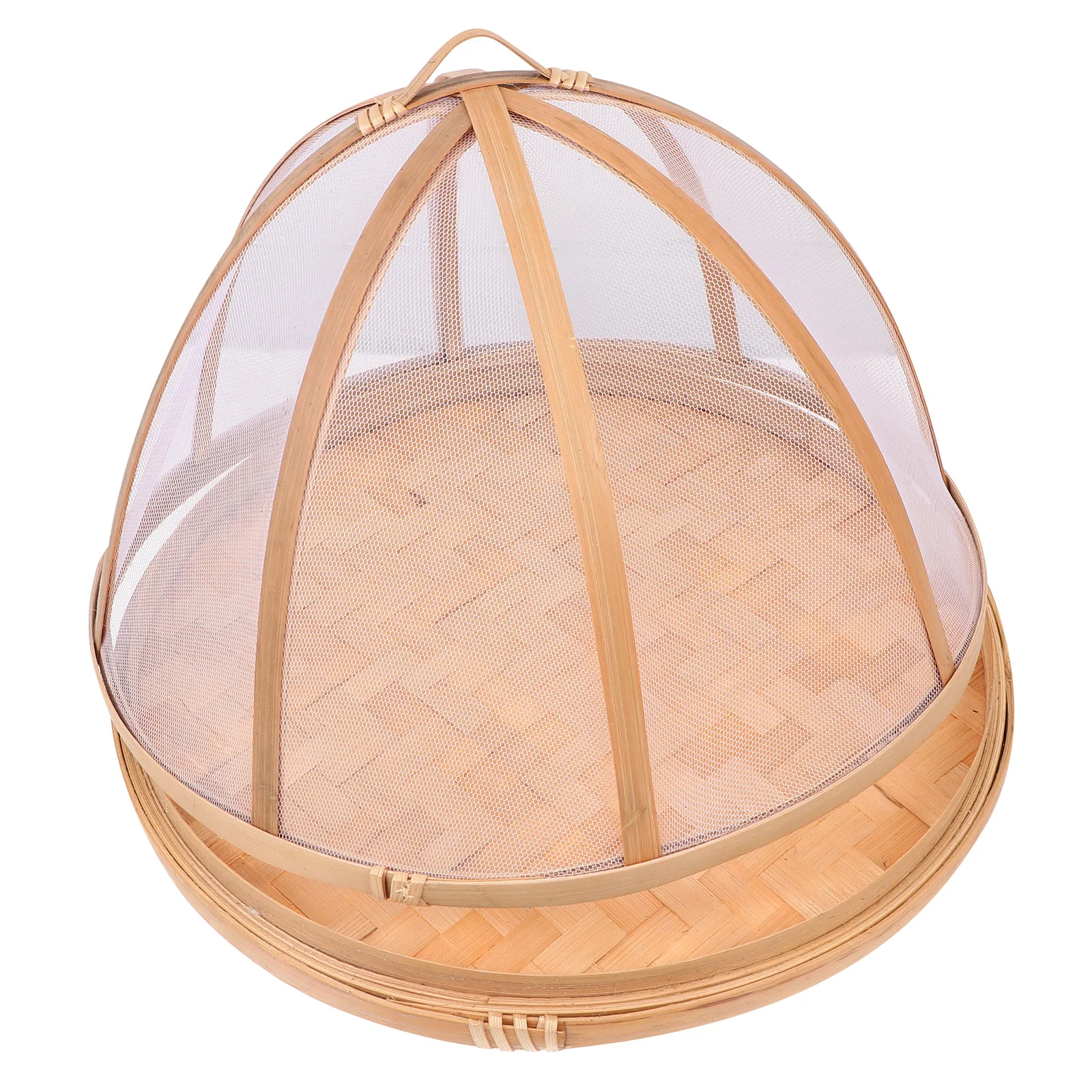 

1pc Mosquito- Dish Cover Bamboo Round Food Protector Anti Insect Mesh Kitchen Tableware Set Storage 05 1cm Error Safe