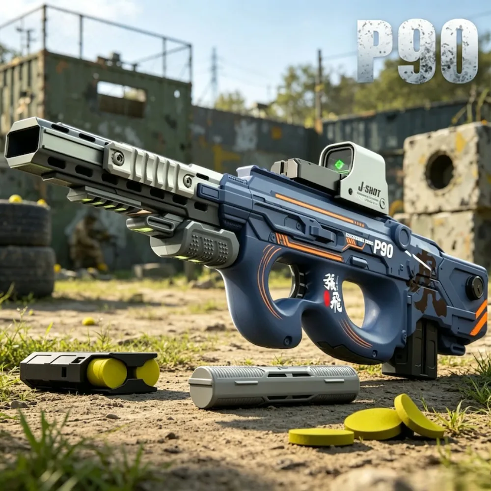 Fully Automatic EVA Soft Bullet Toy Gun P90/M416 Continuous Firing Assault Rifle Model Outdoor Shooting Games Christmas Gifts