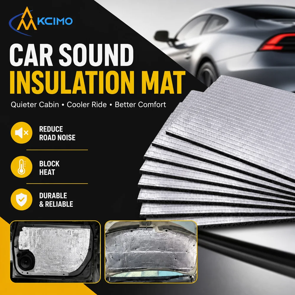 Kcimo Self Adhesive Aluminum Foil Sound Deadener Mat 10Pcs/20Pcs Car Noise Insulation Foam Cuttable Auto Sound Dampening Sheet