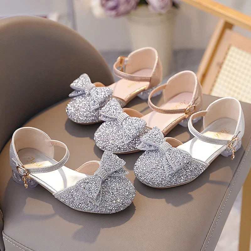 

*Casual Bow Stage Elegant Cute Children's Sandals Summer Student Comfortable Crystal Runway Fashion Baby Girl Princess Shoes