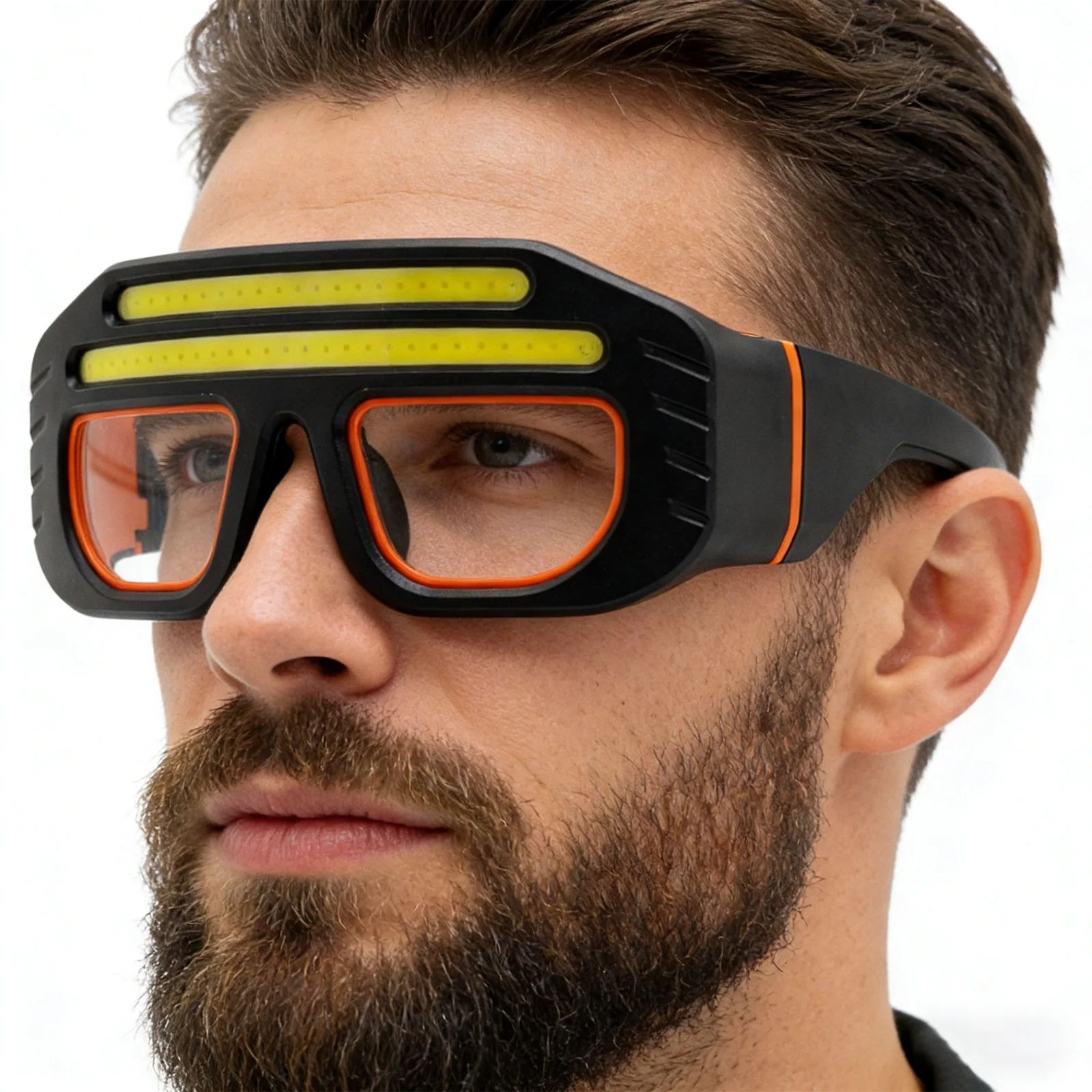 LED COB Double Light Source Protective Eyewear IPX4 Waterproof Headlight Light Up Glasses Headlamp for Camping Hiking Running view 6