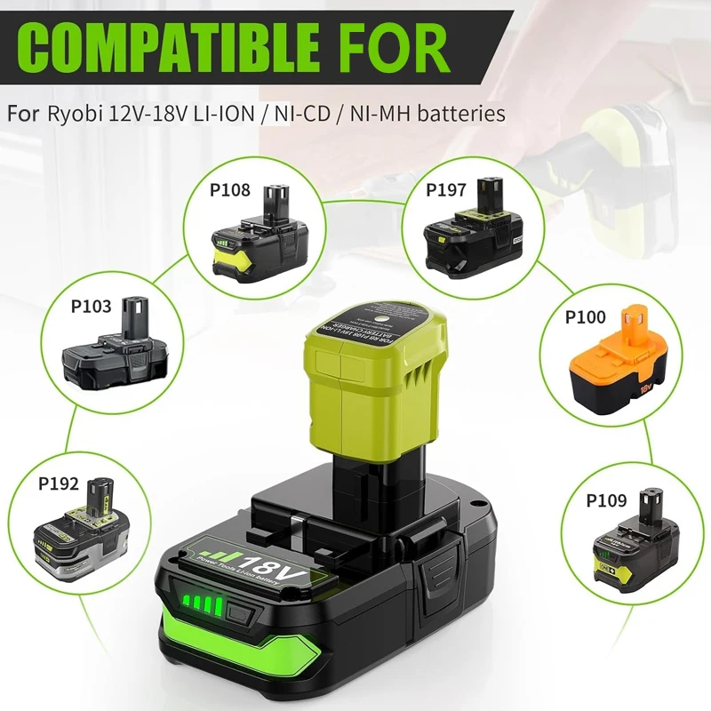 

Горячее зарядное устройство P117 P119 для RYOBI 12-18 В Ni-CD Ni-MH Li-ion P107 P108 для Ryobi one + высокое качество для Ryobi 1A