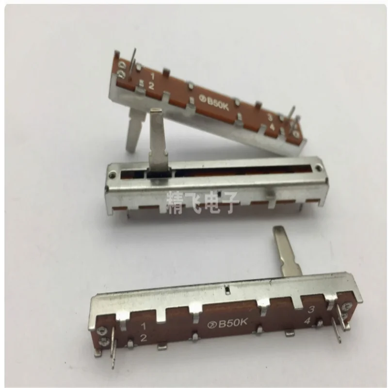 3 PCS F brand 4543N60MM single link direct sliding potentiometer B50K with center positioning 15MM axis 4-pin