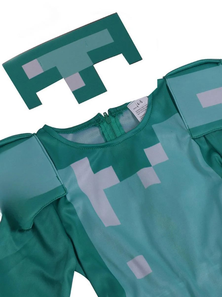 Armure de diamant loween, Costume de spectacle pour enfants, jeu Minecrt, armure Dr up, Cosplay, matériau en Polyester
