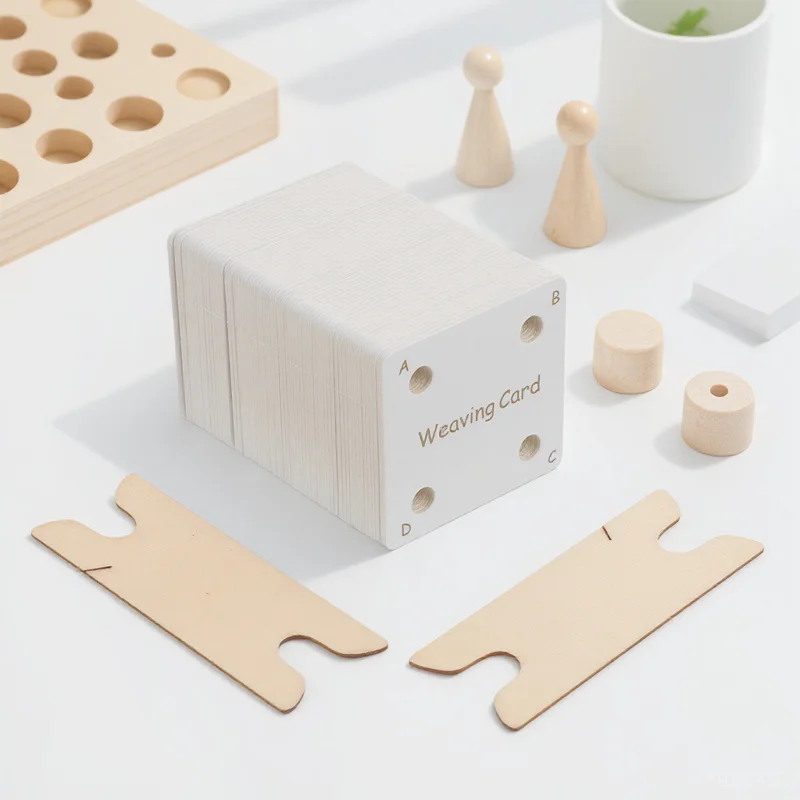 

1Set Tablet Weaving Tool Kit Multiple Cards Wood Shuttles Creative Desktop Weaving Supplies Knitting Cards
