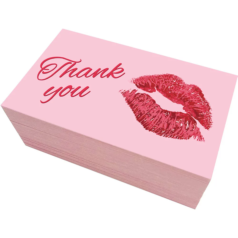 30Pcs Greeting Cards Pink Paper Thank You For Your Support  Gift Cards Jewelry Packaging for Small Businesses Wholesale Supply