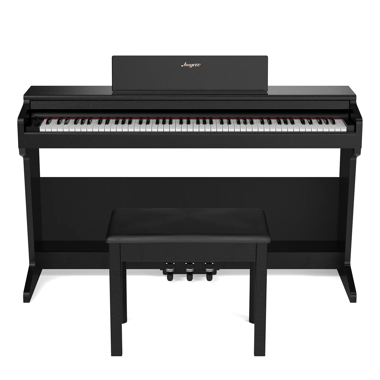 Senfot Upright Hammer Electric Piano 88 Key, Sturdy Wooden Full Size Electric Piano with Recording, Headphone Jacks