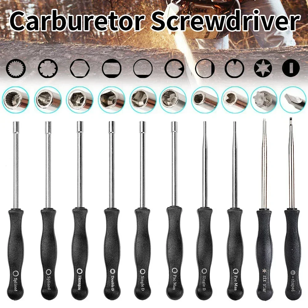 10pcs Carburetor Adjustment Screwdriver Tools for 2 Cycle Carburator Small Engine with Carburetor Cleaning Brush Needle Kit