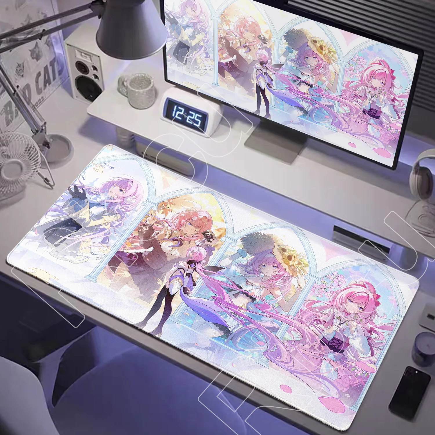 

Kawaii Elysia Non-Slip Rubber Mouse Pad Anime Game Player Computer Desk Mat PC Carpet Honkai Impact 3 Theme New