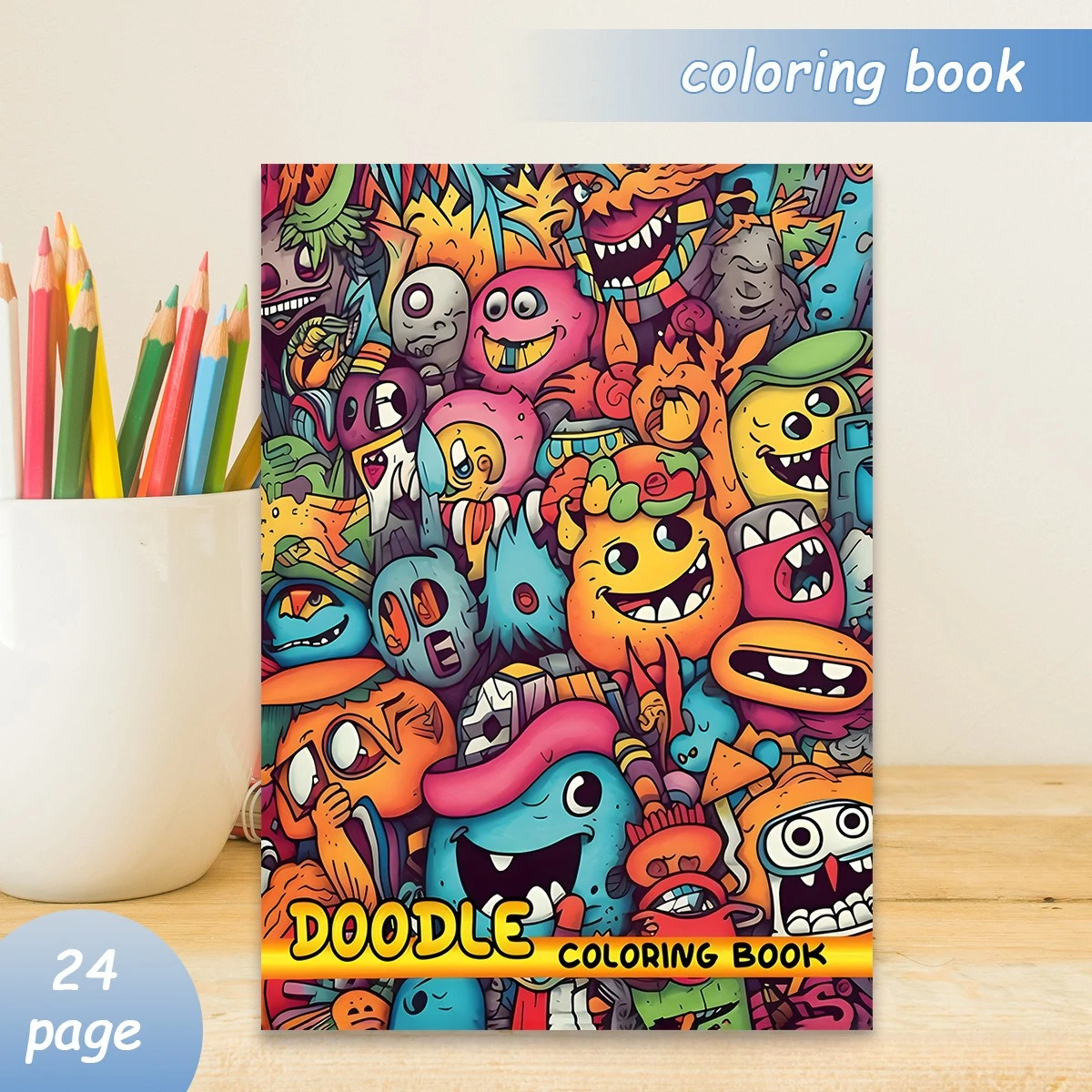 

A4 Art Doodle Coloring Book 24 Pages Creative Abstract Patterns for Adults Stress Relief Relaxation Art Gift