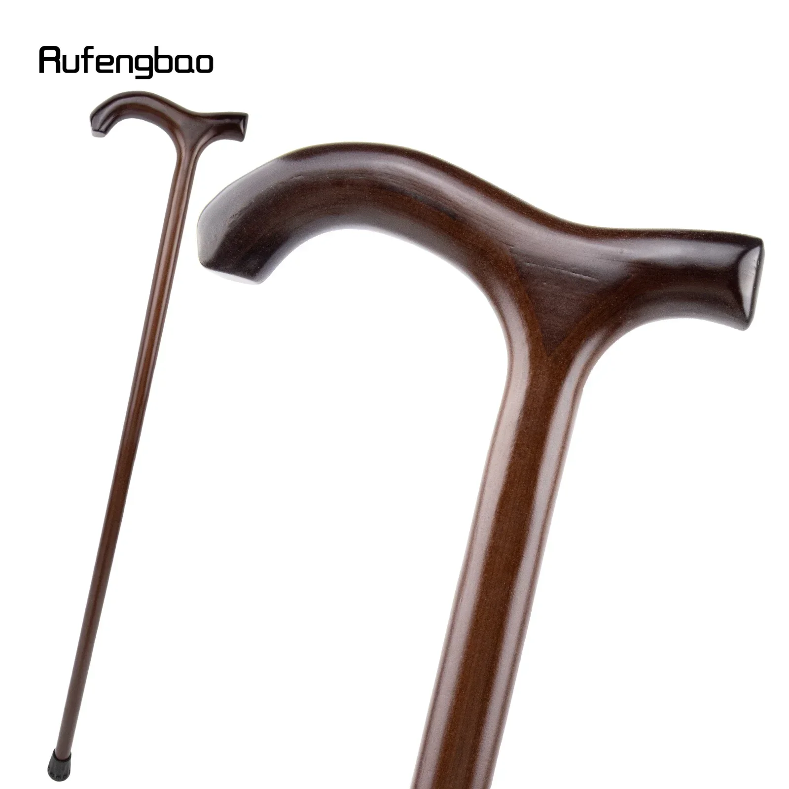 Brown Wooden Single Joint Fashion Walking Stick Decorative Cane Halloween Mace Crutch  Wand Crosier 92cm  Performance Stage Cane