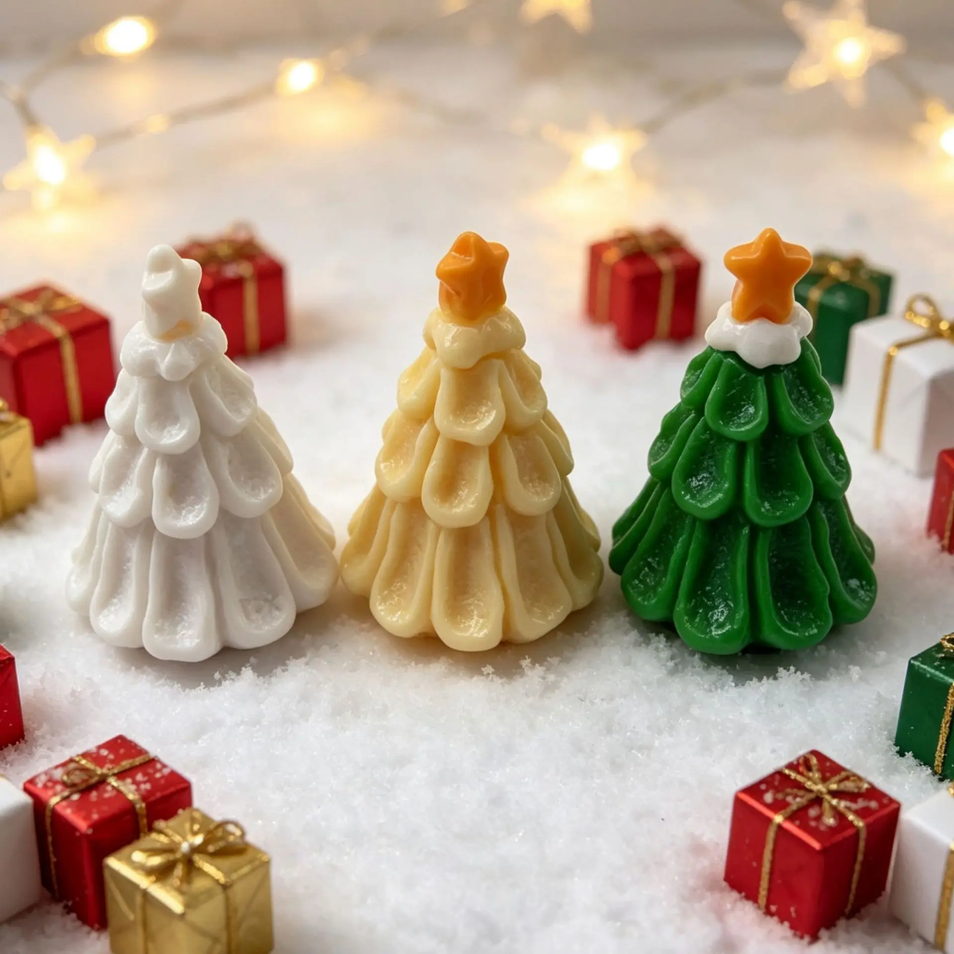 100pcs Cute Miniature Christmas Atmosphere Christmas Tree 3D Resin Charms DIY for Keychain Earring Scrapbook Dollhouse Accessory