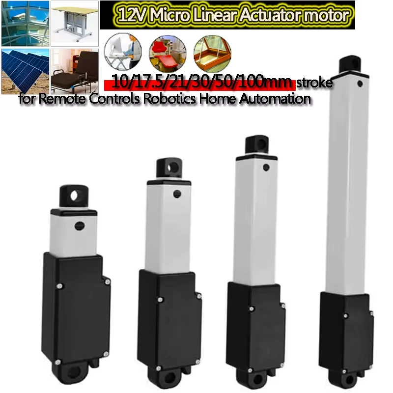 10/17.5/21/30/50/100mm Stroke 12V Micro Linear Actuator motor Durable and Compact for Remote Controls Robotics Home Automation 6