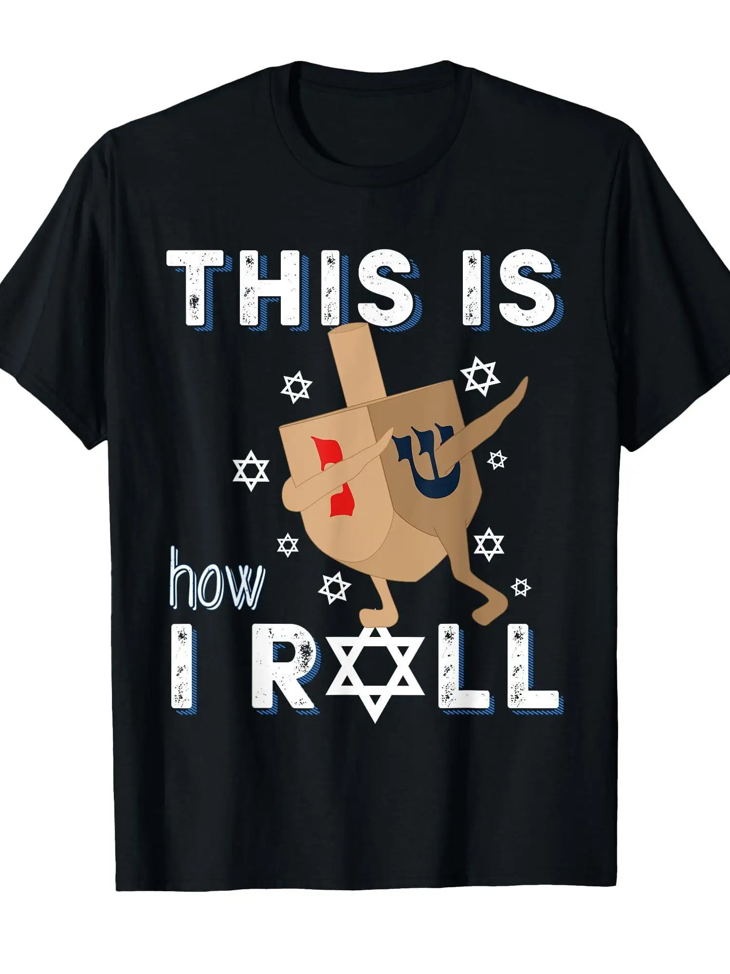 Dreidel Menorah Funny Hanukkah Gift T-shirt | Loose Fit,Short Sleeve,Crew Neck,Machine Washable,Casual Style,