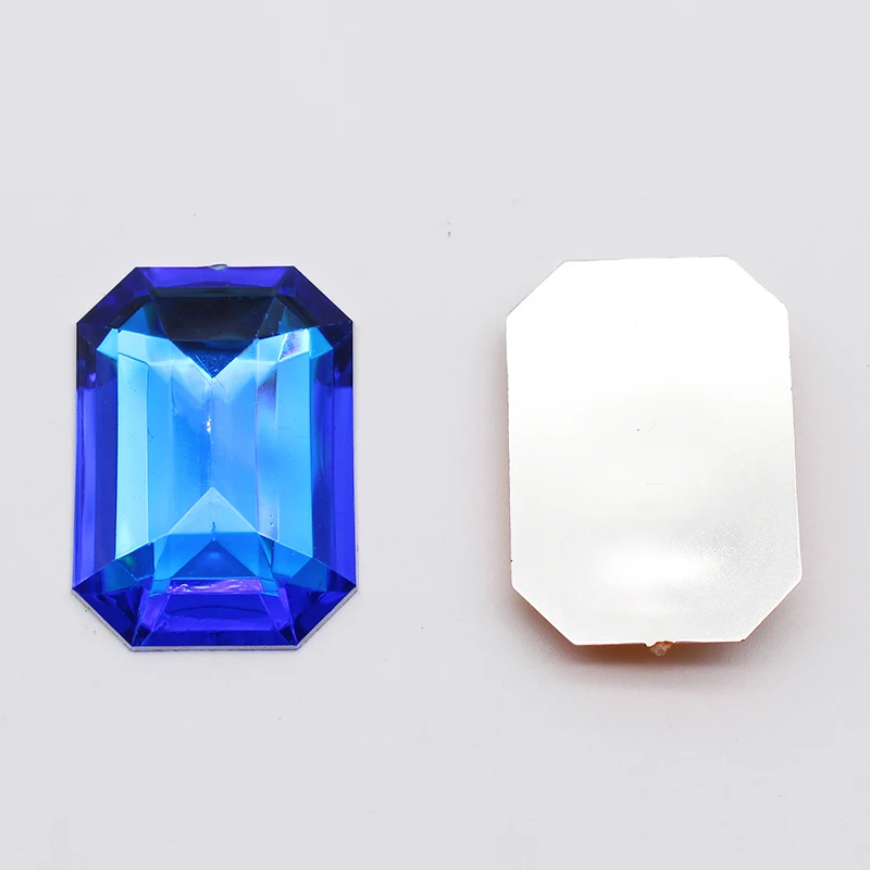 Large Rectangular Transparent White Flat Bottomed Acrylic Gemstone Rhinestone DIY Inlay Decorative Accessories 20pcs 28 * 40mm