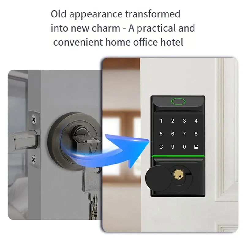 ABZZ-Tuya Smart Door Lock Fingerprint Door Lock Password Fingerprint IC Card Key APP Remote Eletronico Digital Unlock