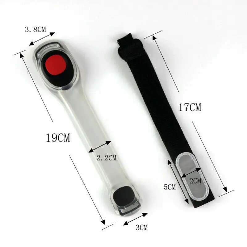 Led Running Armband Arm Band Flashing Light Battery-operated Wristbands Adjustable Cycling Night Luminous Wearable Yellow Orange