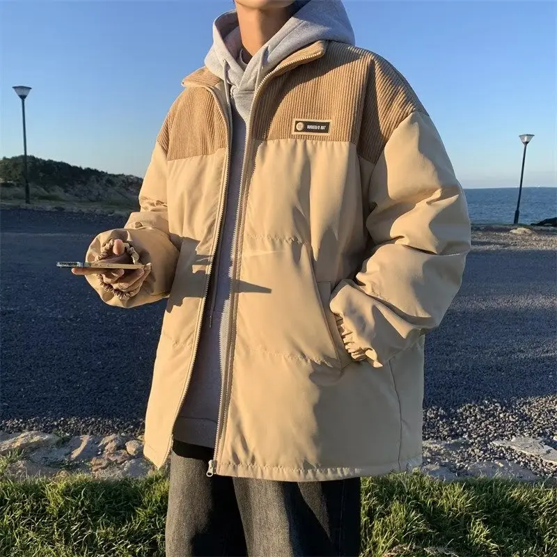 

Мужская зимняя верхняя одежда из хлопка Thiened Jaet, Хлеб, Гонконгская мода, свободная посадка, молодежная длина-стойка, застежка-молния