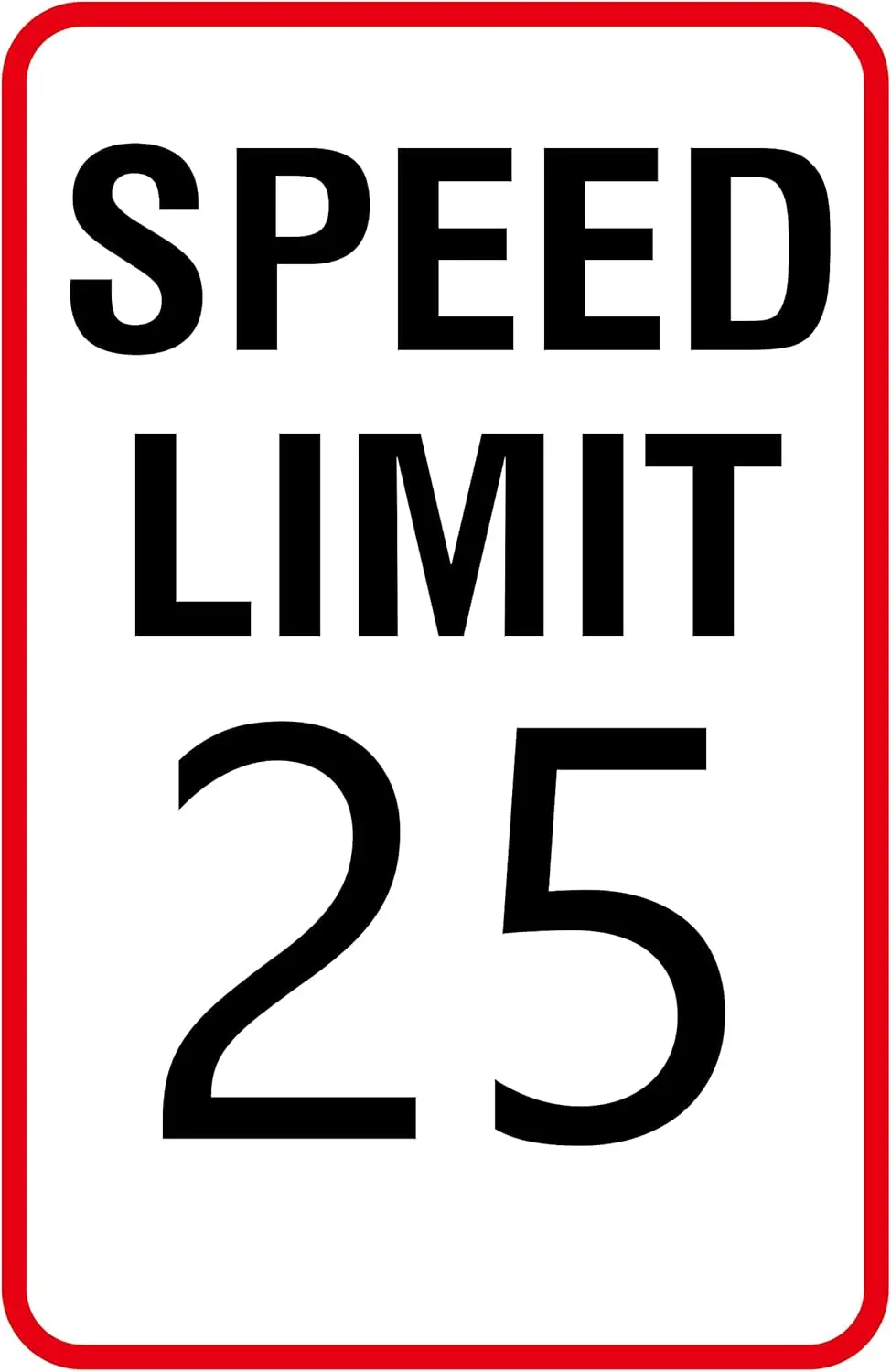 FFTIAN 8x12 inch Funny Retro Vintage Speed Limit 25 Metal Tin Sign Bar Pub Club Cafe Restaurant Kitchen Outdoor Indoor Wall Deco