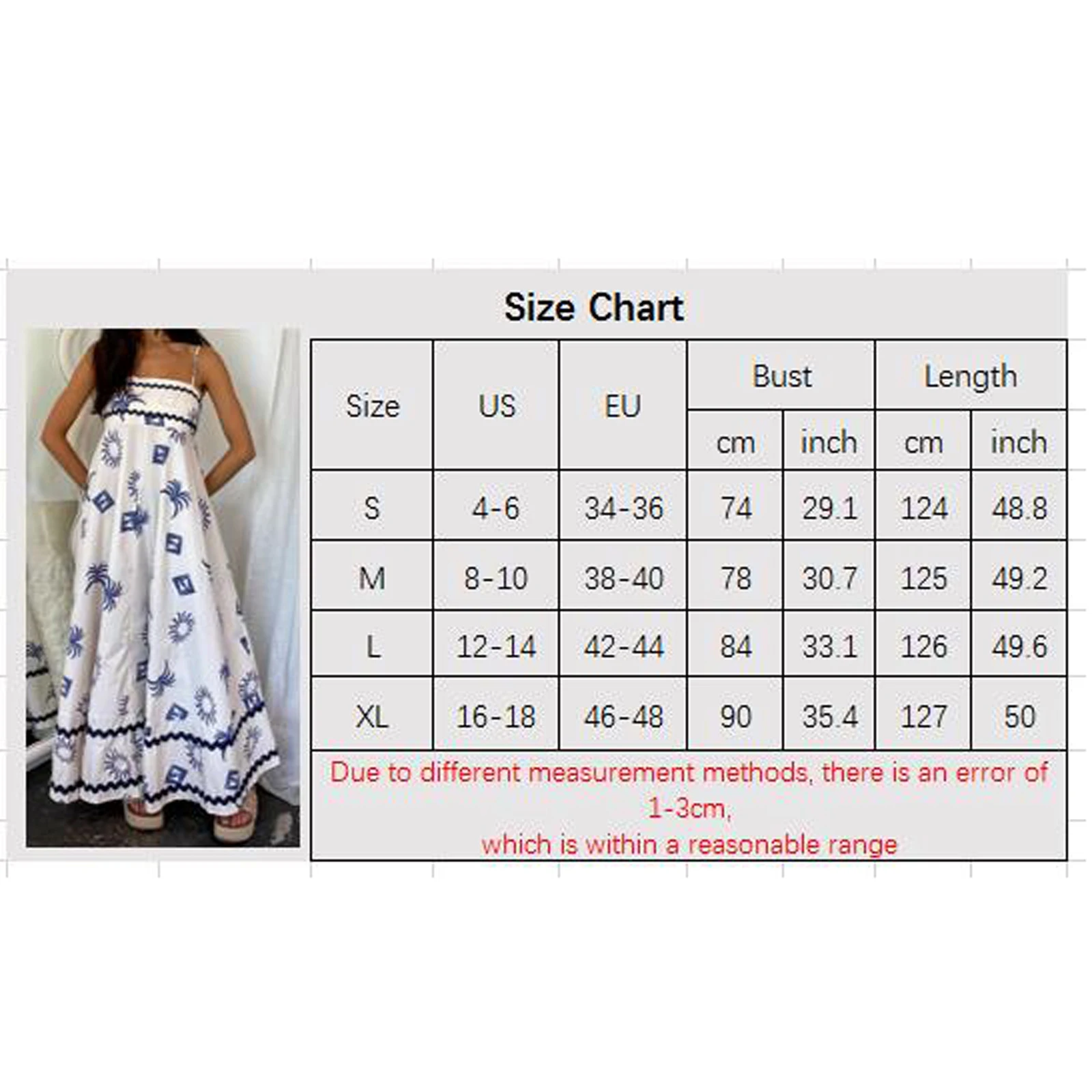 Women Spaghetti Straps Square Neck Long Dress Sleeveless Smocked Rickrack Trim Maxi Dress Boho Floral Flowy Dress