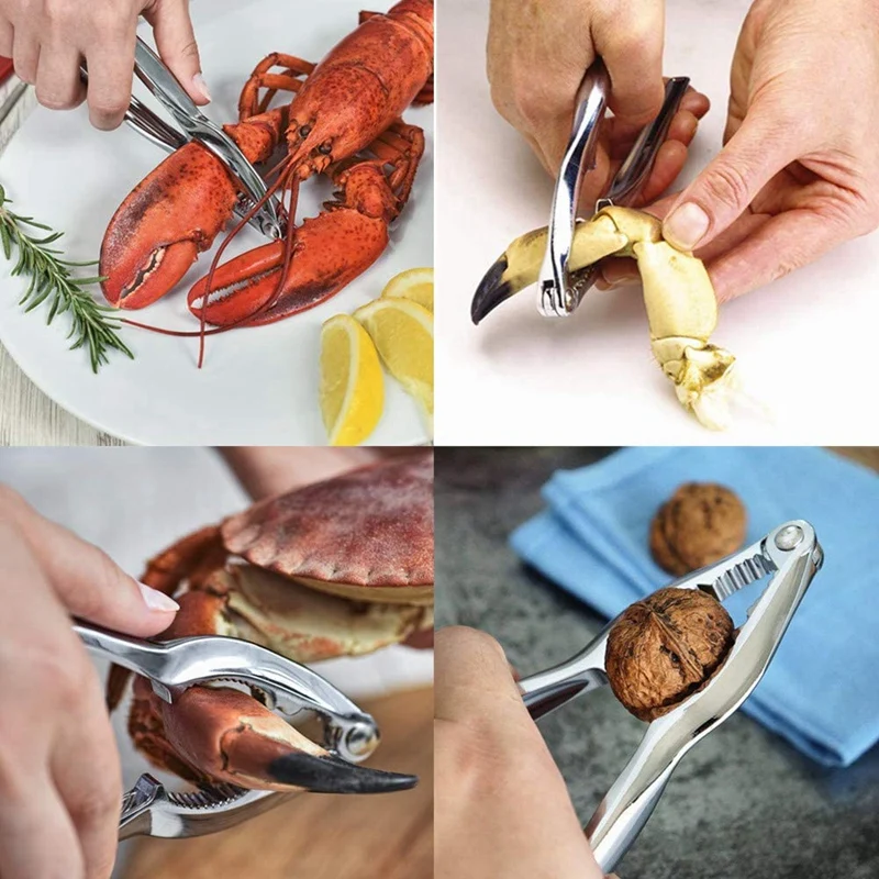 8 Piece Seafood Tool Kit, Stainless Steel Crab Leg Cracker And Forks Nut Cracker Set Shellfish Sheller