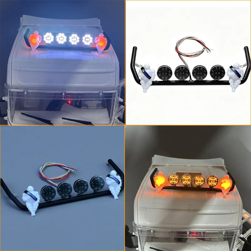 RC Truck Multi-Mode Dual-Color Spotlight for 1/14 Tamiya for SCANIA 770S R620 for VOLVO ACTROS Arocs 3363 Car Accessories