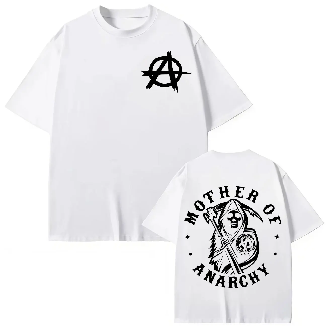 المسلسلات التلفزيونية أبناء الفوضى طباعة تي شيرت الرجال النساء خمر موضة تي شيرت الصيف عادية القطن تي شيرتات قصيرة الاكمام الشارع الشهير