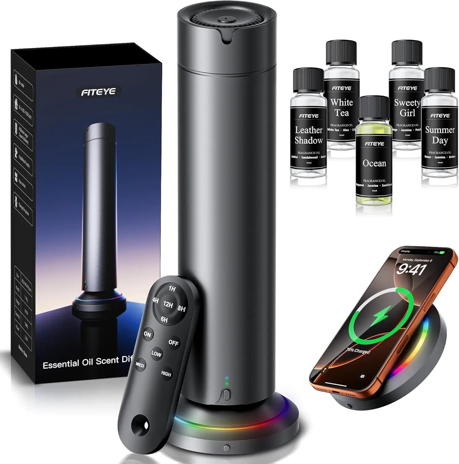 

Waterless Scent Diffuser Kit Include 5x20ml Essential Oils, Essential Oil Diffuser for Home, Hotel & Office, APP&amp