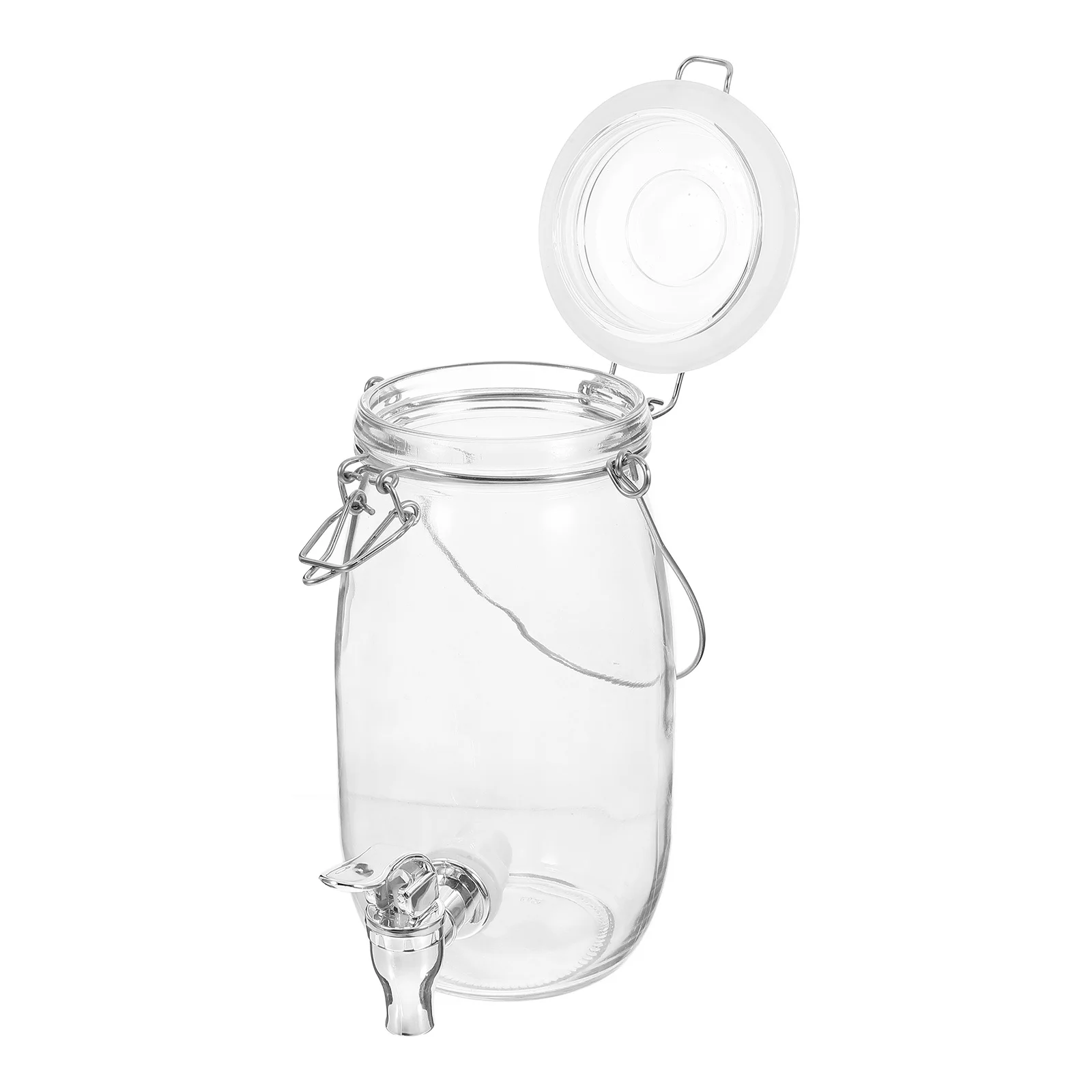 

1Pcs Sealed Glass Juice Can Food Storage Jar with Faucet Drink Dispenser Kitchen Container for Wine Beverage Glass Wine Bottle