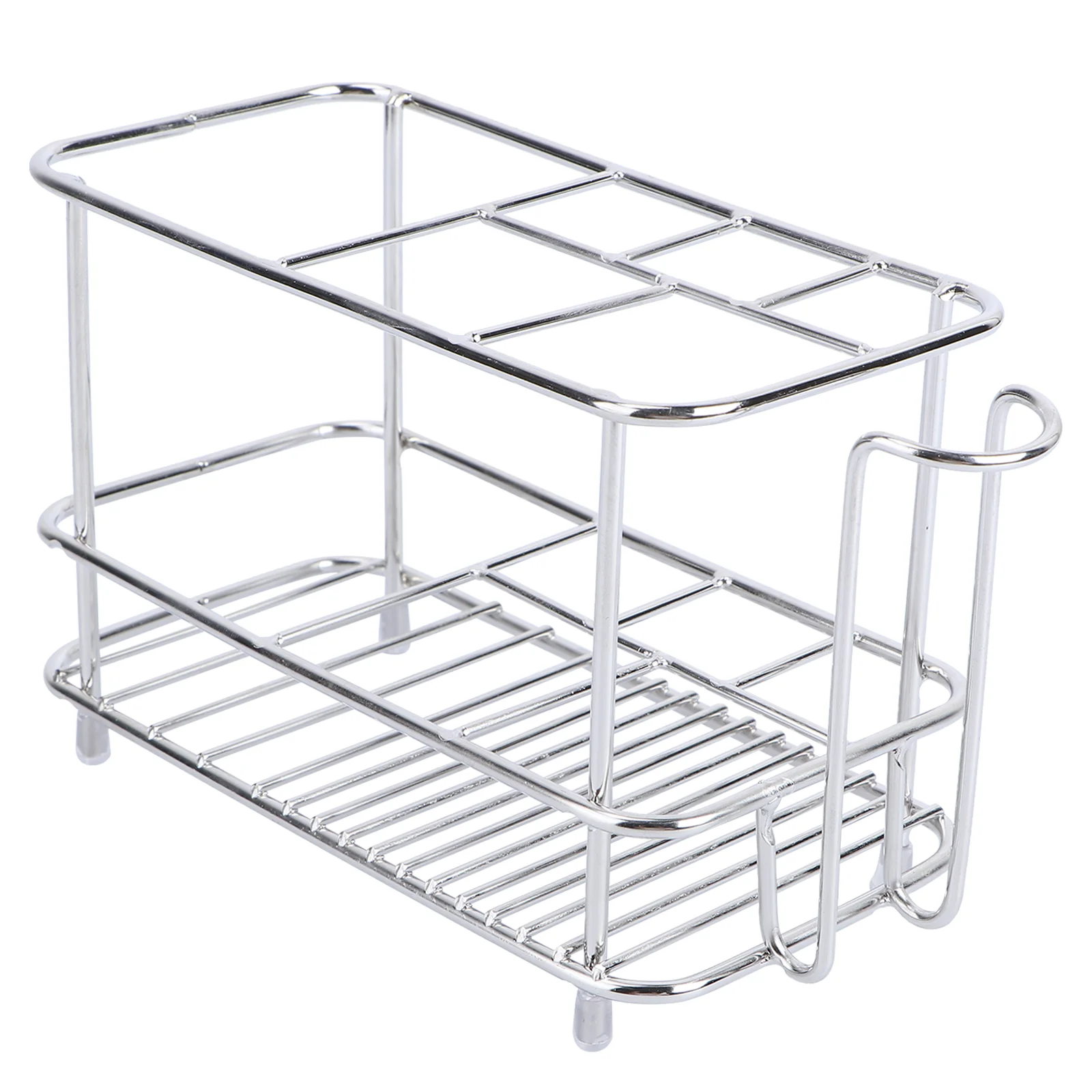 

Storage Shelves Stainless Steel Toothbrush Holder Rack Shower Table Sink Cabinet Organizer