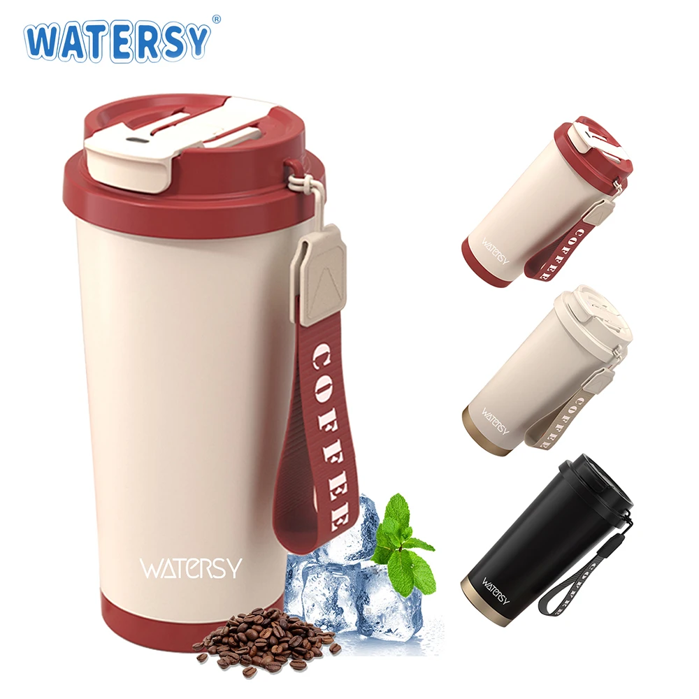 

530ML Coffee Cup 316 Stainless Steel Thermos for Coffee Cold & Hot Insulated Cup Portable Ceramic Tumbler Water Bottles for Girl