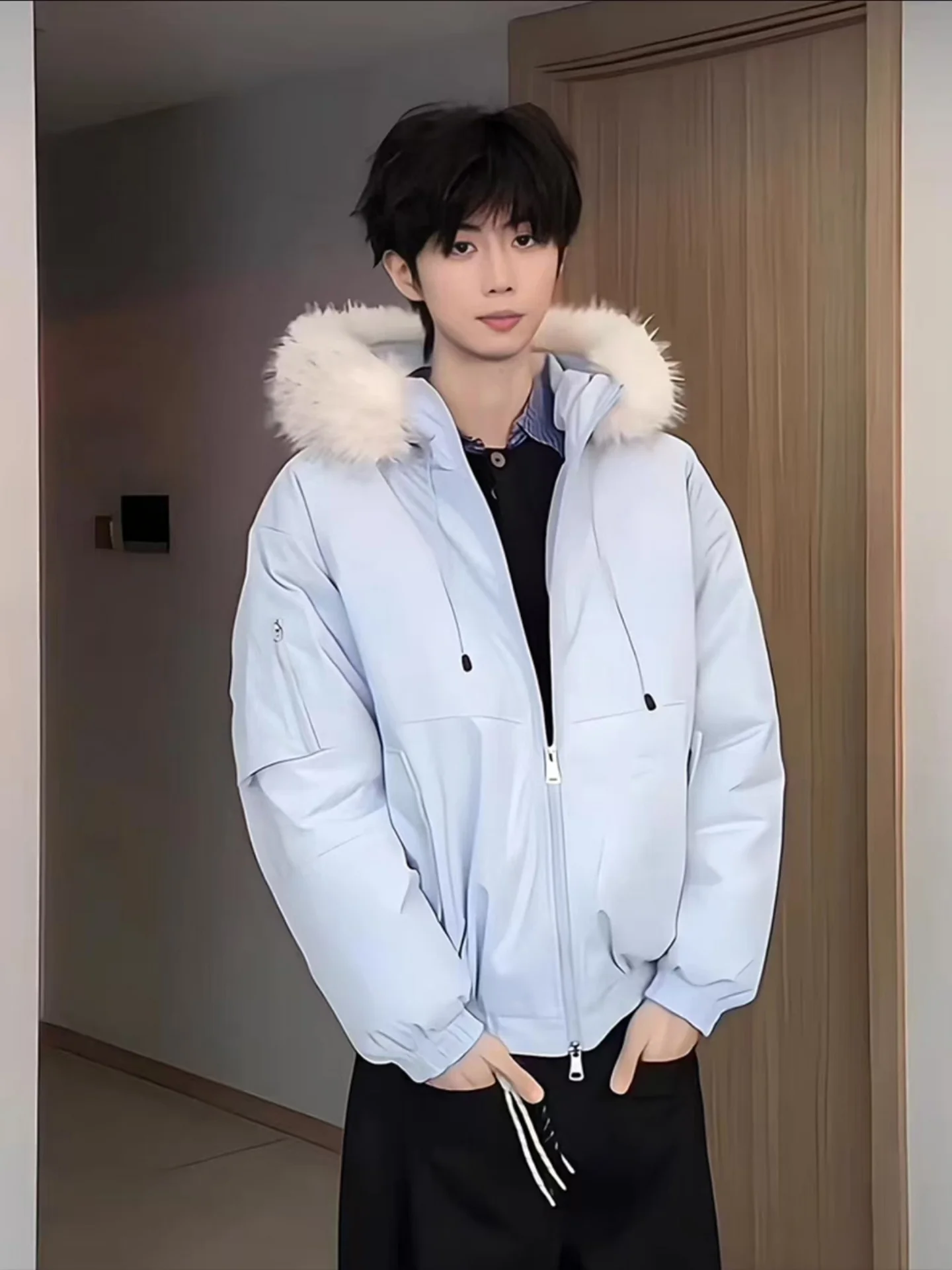 

Мужская зимняя куртка-парка American Style с пуховым наполнителем, очень теплая, из хлопка, Cleanfit, в корейском стиле, с капюшоном и меховым воротником, модная