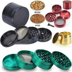 40mm Zinc Alloy Herb Grinder 4-Layer Portable Manual Tobacco Spice Crusher Metal Cigarette Herbal Hemp Mill Smoking Accessories