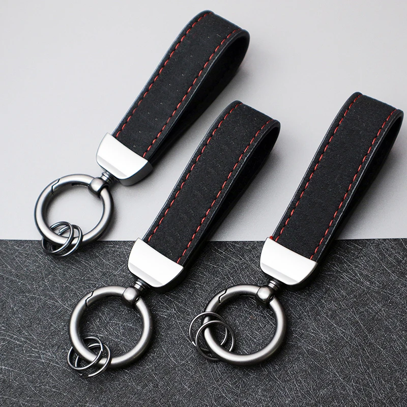 Suede Leather Key Chain Ring Keyring For Mercedes Benz AMG A C E S GT GLA GLB GLC GLE CLA GLE SLK Class Car Keychain Accessories