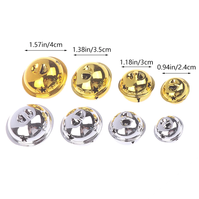 10 sztuk 24/30/35/40MM Jingle Bell złoty/srebrny wisiorek na choinkę ozdoby dekoracje DIY Handmade akcesoria do rękodzieła bożonarodzeniowego
