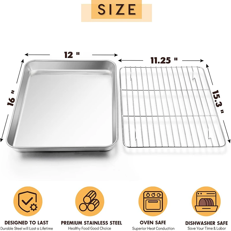 Restaurant-Grade Sheet Pan with Drain Holes - Heavy Duty 430 Stainless Steel Design
