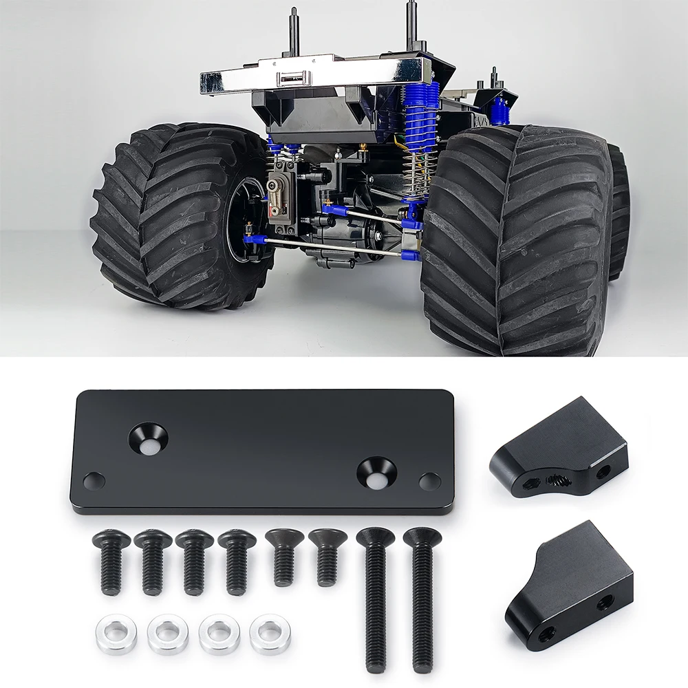 Podpora stała do montażu serwomechanizmu ze stopu aluminium YEAHRUN dla Tamiya 1/10 Clod buster 4 × 4 × 4 Monster Truck części zamienne modelu