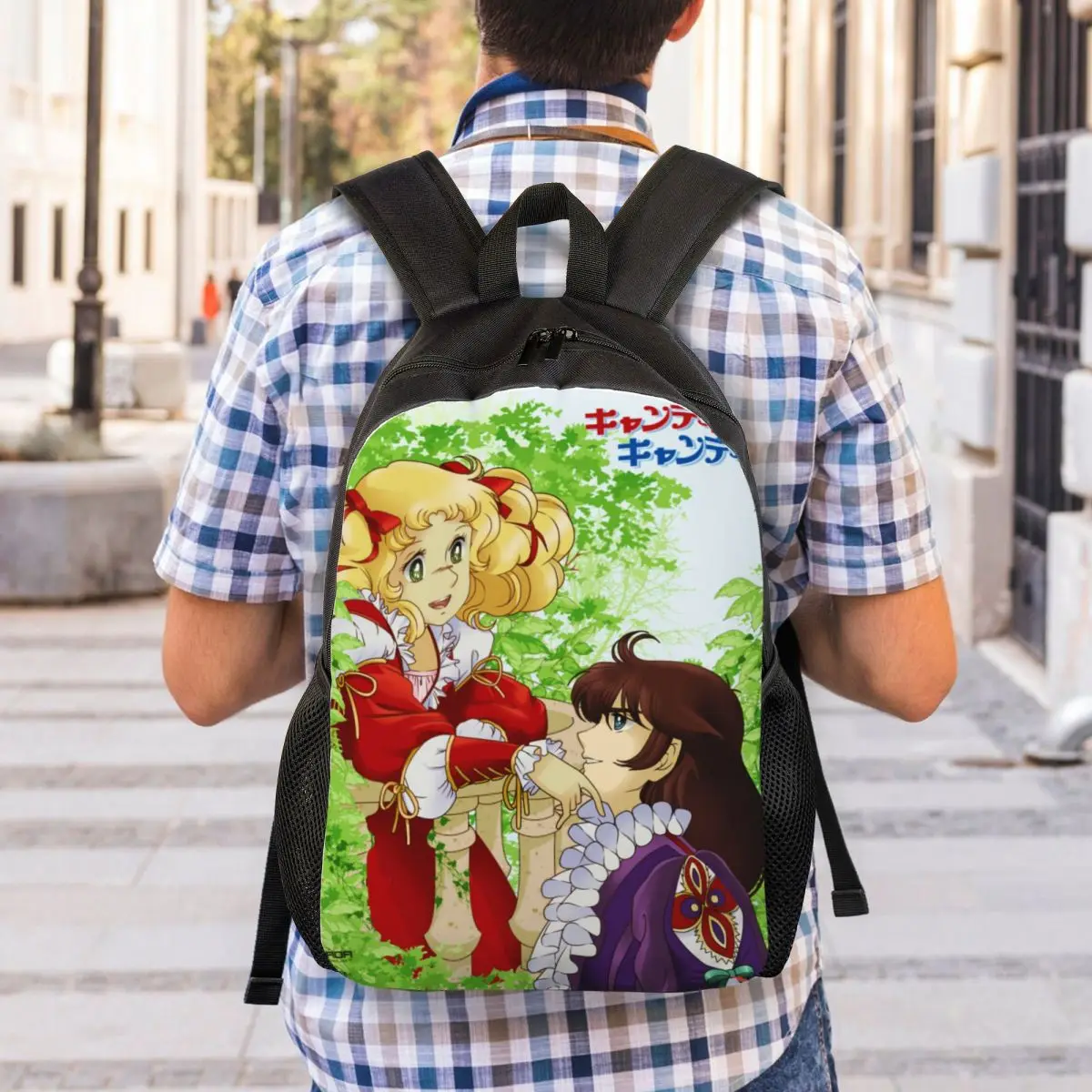 Saco impermeável Manga Cartoon Girl, Mochilas Candy Candy Candy, Escola universitária Anime Printing Bookbag, Homens e mulheres