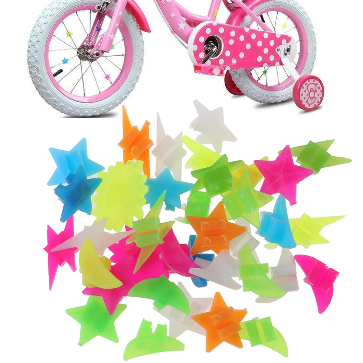 

36Pcs Plastic Colorful Spoke Beads Bicycle Wheel Decor for Road Bike Cycling Accessories Wrap Tubes Parts Spoke