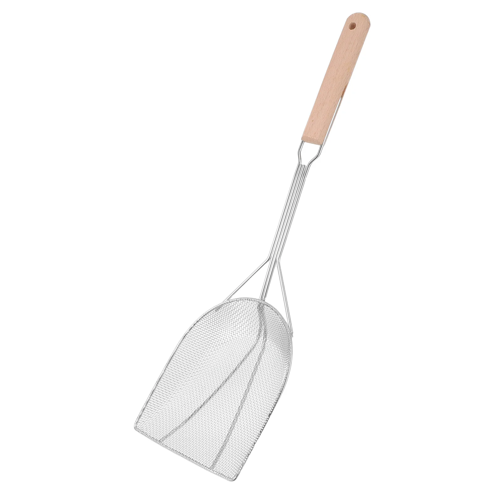 

Wooden Handle Oil Skimmer Spoon Stainless Steel Deep Fry Drain Tool For Hot Pot Fries Noodles Soup Grease Separator
