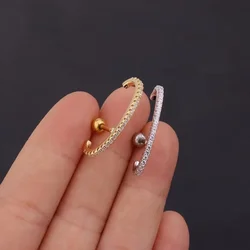 16G CZ Cartilage Stud Simple Tragus Earring Conch Flat Back Dainty Piercing