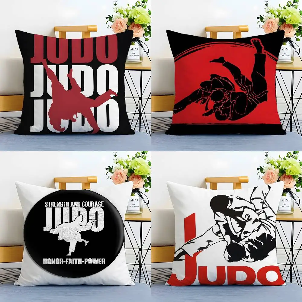 

Sports J-Ju-Ddo Martial Arts Pillow Case Anti-dustmite Pillowcase Invisible zipper silky Sofa cushion cover