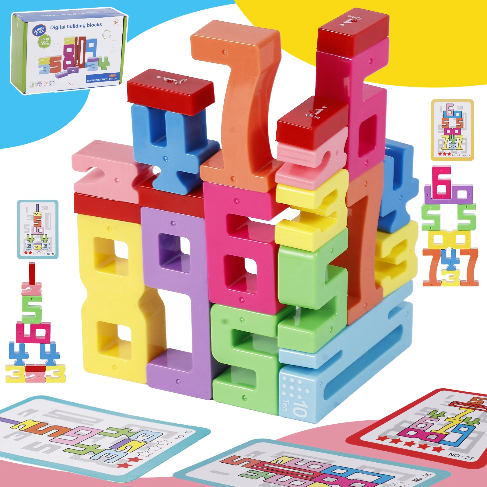 

НОВЫЕ цифровые строительные блоки, детские развивающие игрушки, детские игрушки для раннего образования с большими частицами, цветные строительные блоки, подарок